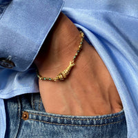 Goldener Fisch — Armband mit Türkissteinen