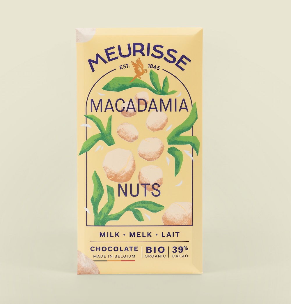 Meurisse -  Bio-Milchschokolade mit Macadamianüssen