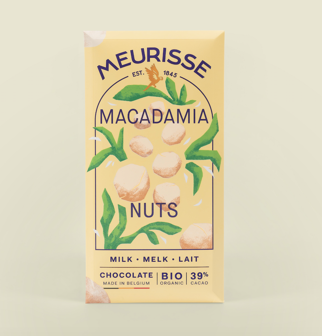 Meurisse -  Bio-Milchschokolade mit Macadamianüssen