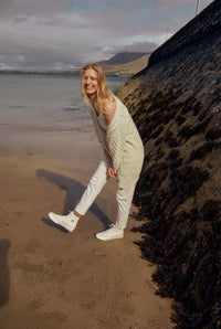 lange Aran Strickjacke
