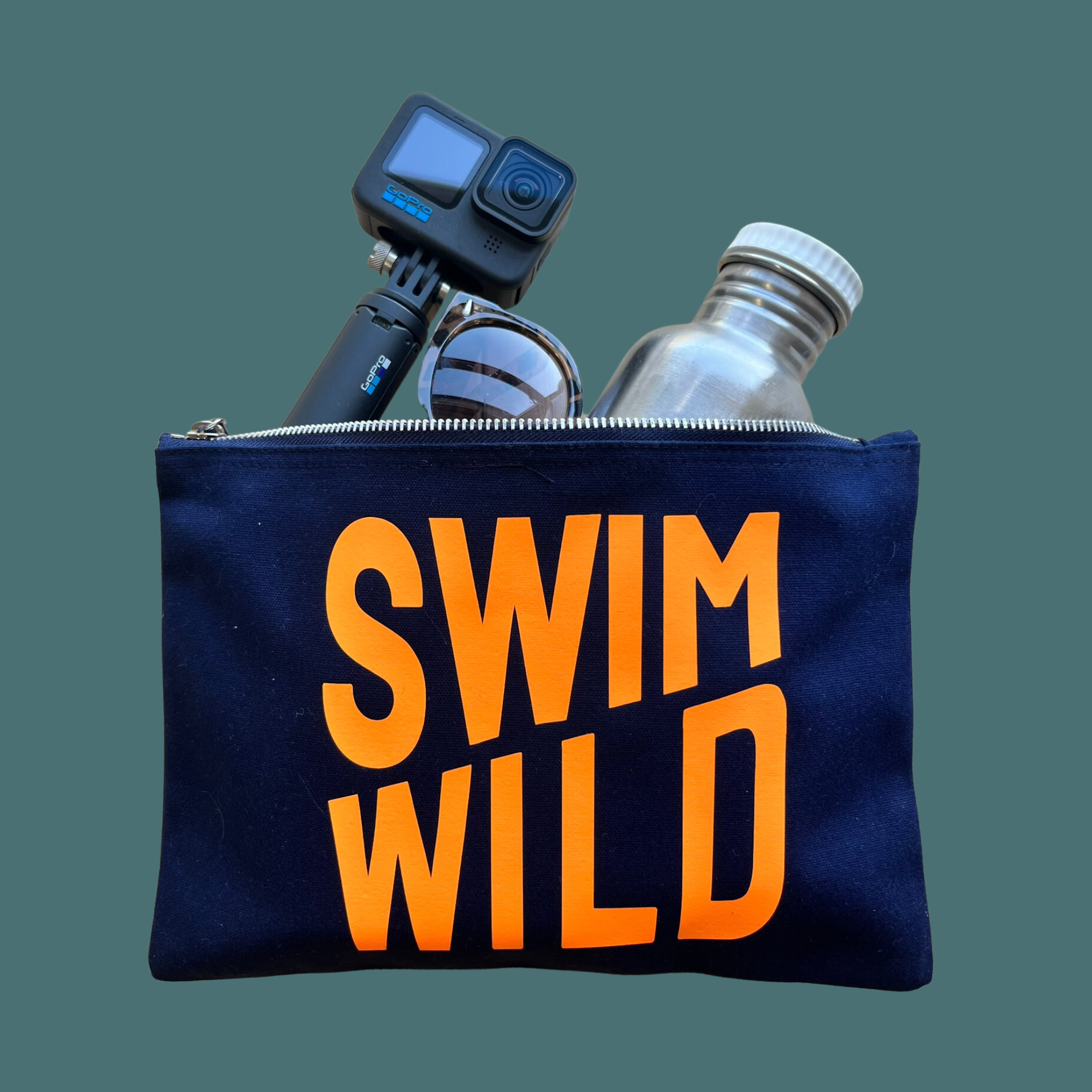 Swim Wild Mini Tasche Cornwall - Navy Reißverschlusstasche