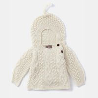 Baby Aran Strickpullover mit Kapuze - Ankerherz Verlag