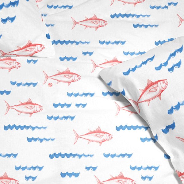 Bettwäsche Wellen und Fische - verschiedene Größen - Ankerherz Verlag
