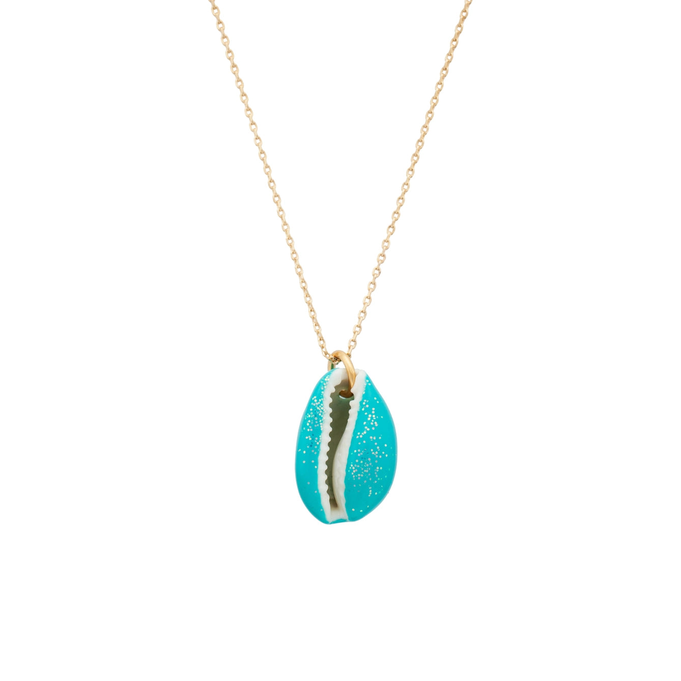 Halskette Coquillage mit emaillierter Muschel