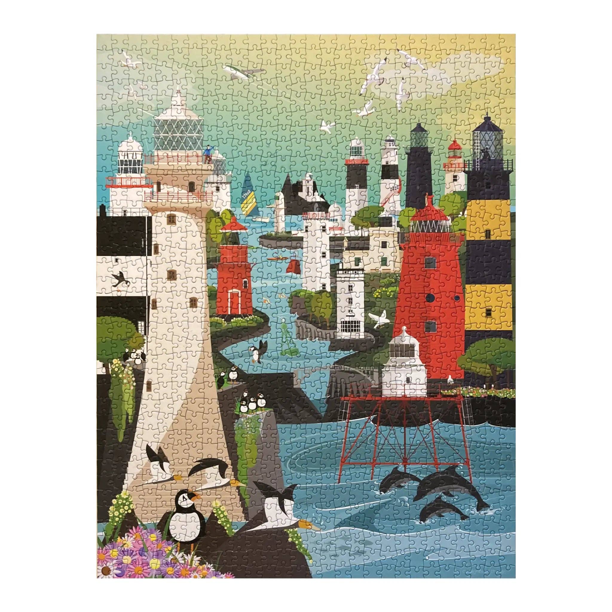 Puzzle Irlands Leuchttürme  - 1.000 Teile  68 x 48 cm