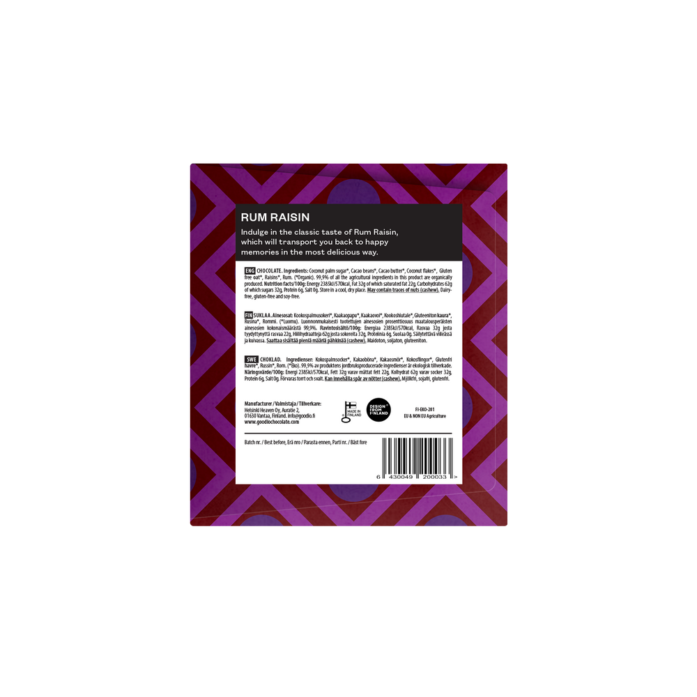 Goodio Rum-Rosinen-Schokolade 35%