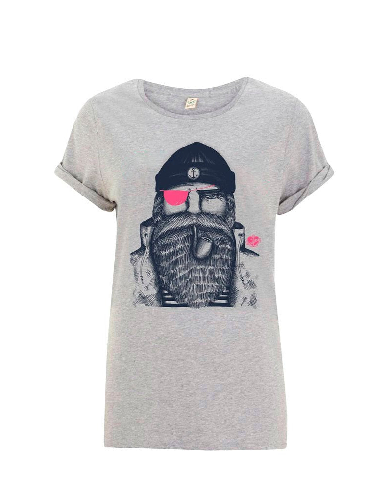 Frauen T-Shirt Seemann neon-pink - Ankerherz Verlag