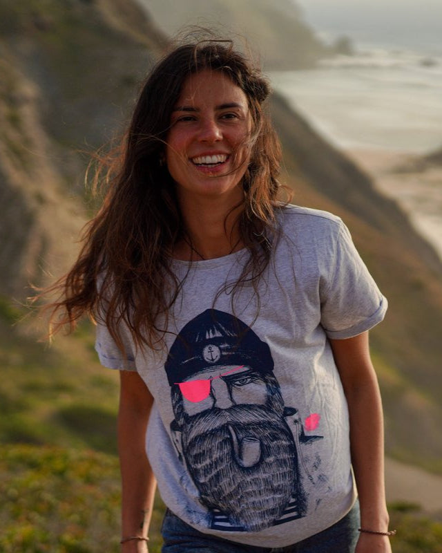 Frauen T-Shirt Seemann neon-pink - Ankerherz Verlag
