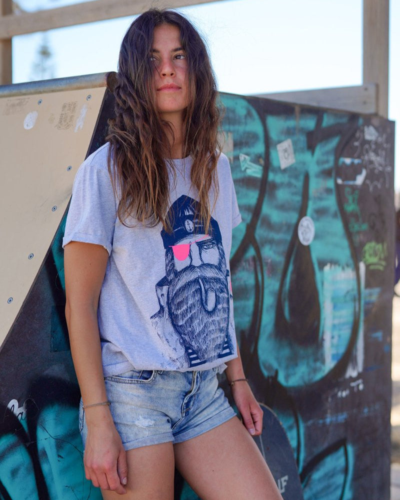 Frauen T-Shirt Seemann neon-pink - Ankerherz Verlag