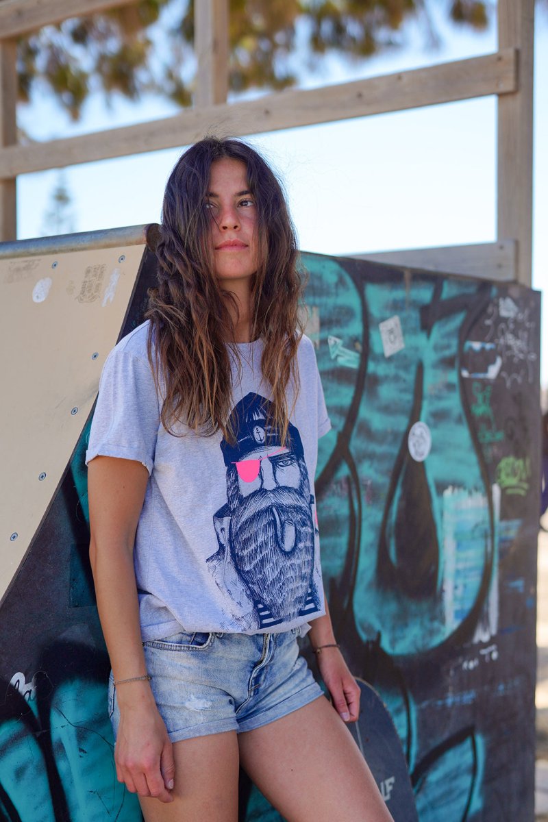 Frauen T-Shirt Seemann neon-pink - Ankerherz Verlag