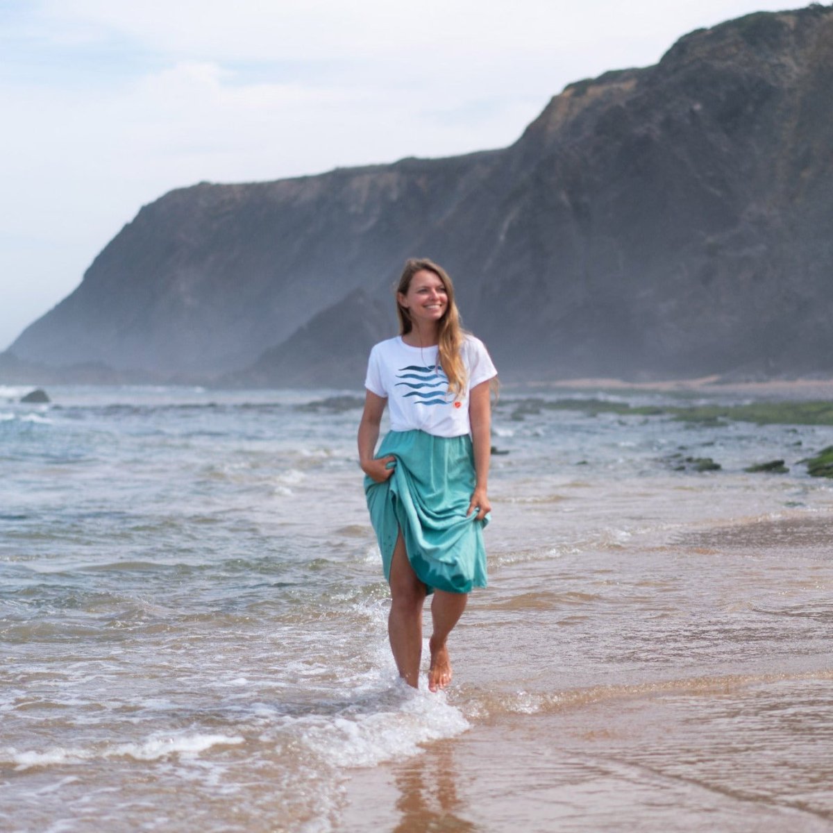 Frauen T-Shirt Waves weiß - Ankerherz Verlag