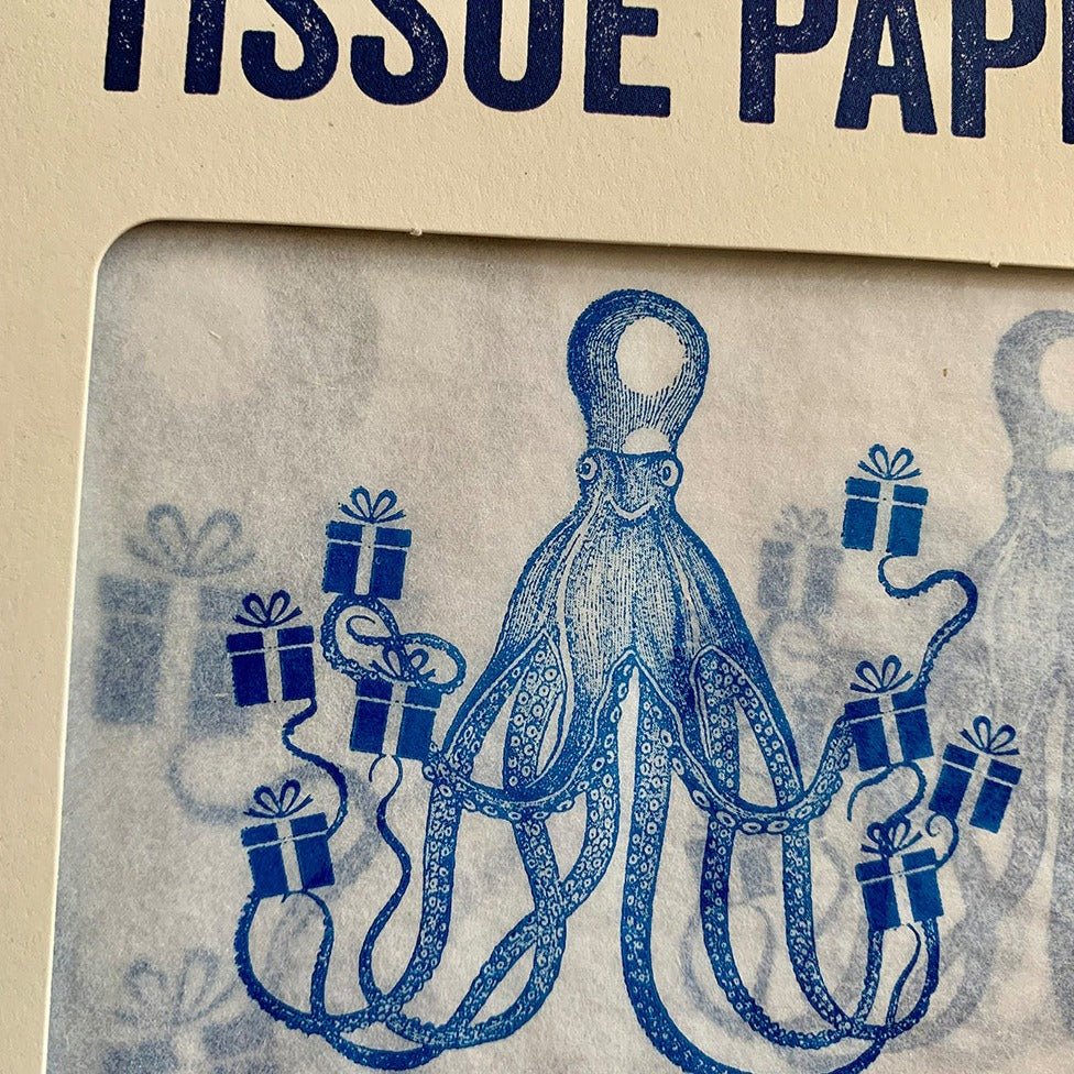 Geschenk- und Seidenpapier Oktopus 3 Bögen 50x76 cm - Ankerherz Verlag