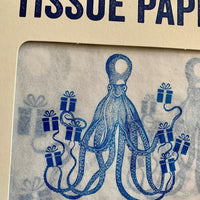 Geschenk- und Seidenpapier Oktopus 3 Bögen 50x76 cm - Ankerherz Verlag