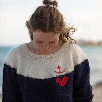 Handgestrickter Islandpullover Anker und Herz - Ankerherz Verlag