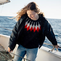 Handgestrickter Islandpullover in Navy - Ankerherz Verlag