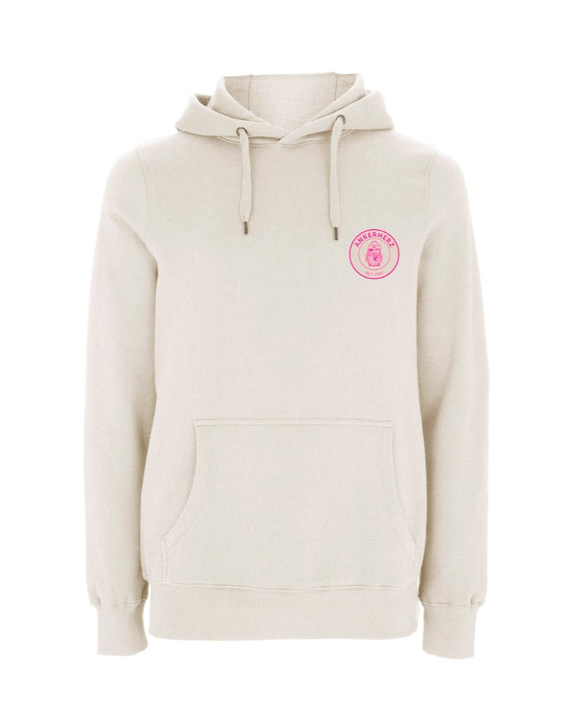 Hoody Gedanklich am Meer - Ivory Edition neonpink - Ankerherz Verlag