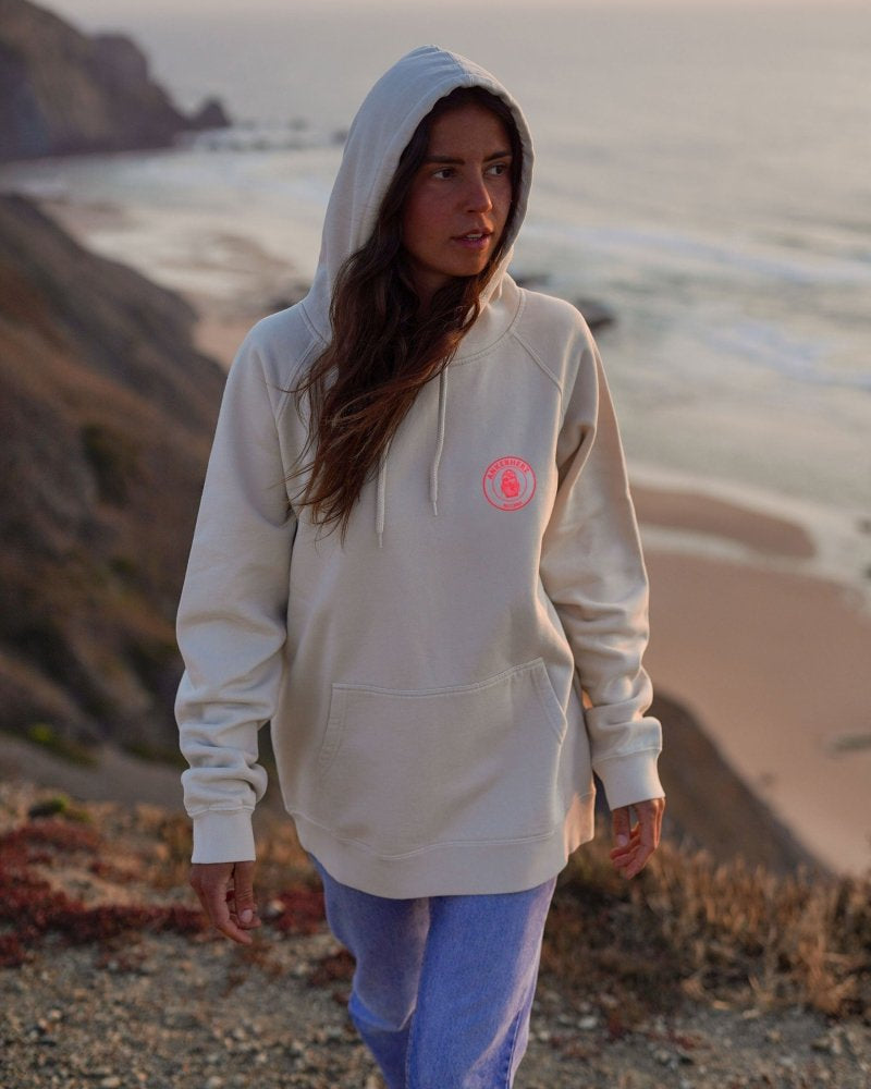 Hoody Gedanklich am Meer - Ivory Edition neonpink - Ankerherz Verlag