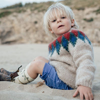 Islandpullover für Kinder in Beige - Ankerherz Verlag