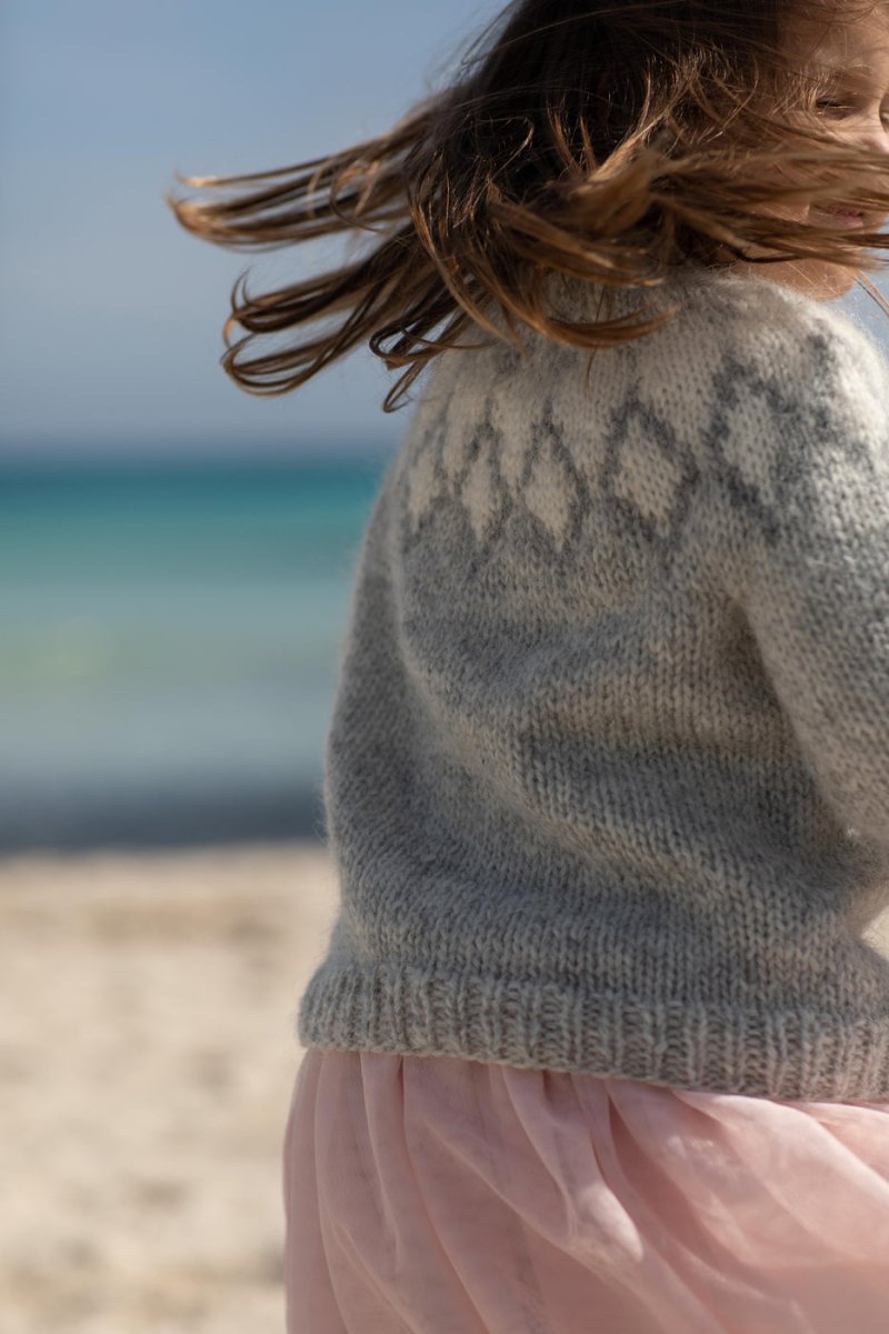 Islandpullover für Kinder in Grau - Ankerherz Verlag