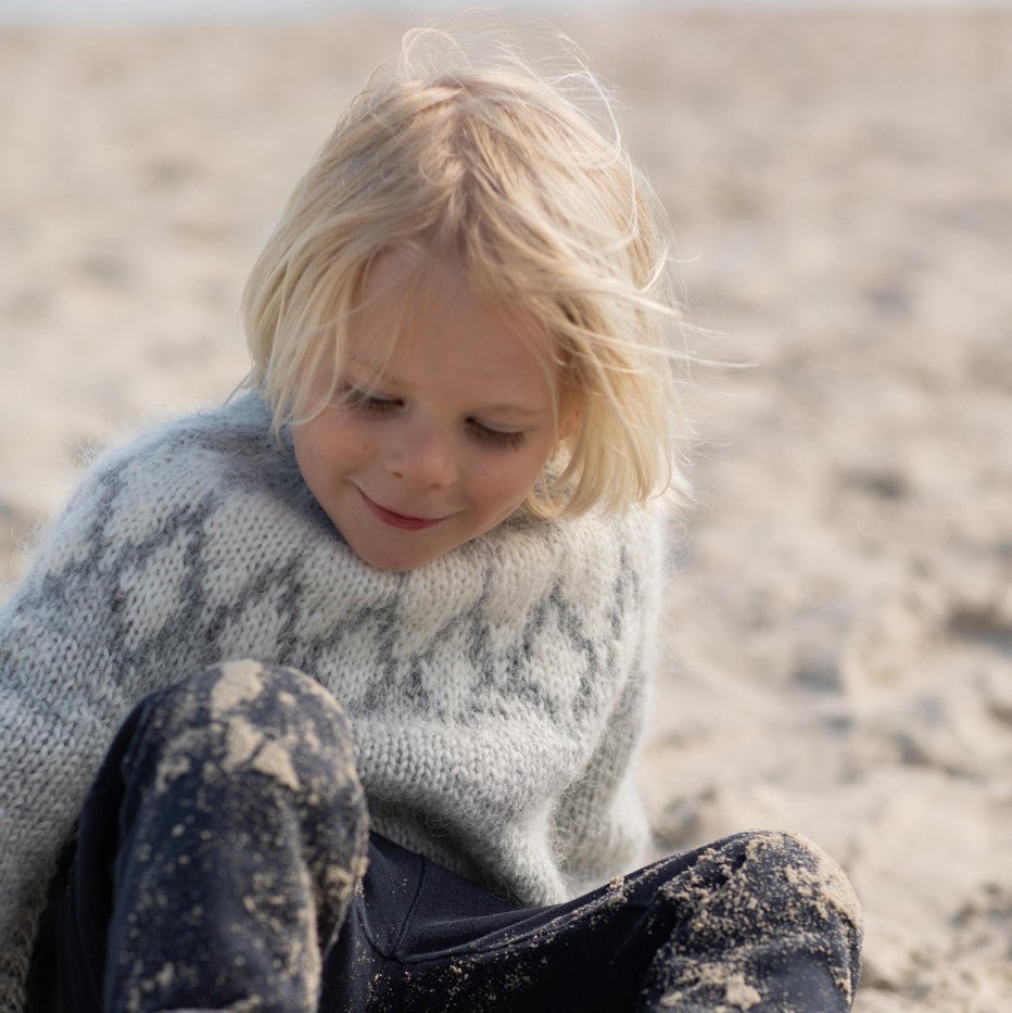 Islandpullover für Kinder in Grau - Ankerherz Verlag