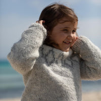 Islandpullover für Kinder in Grau - Ankerherz Verlag
