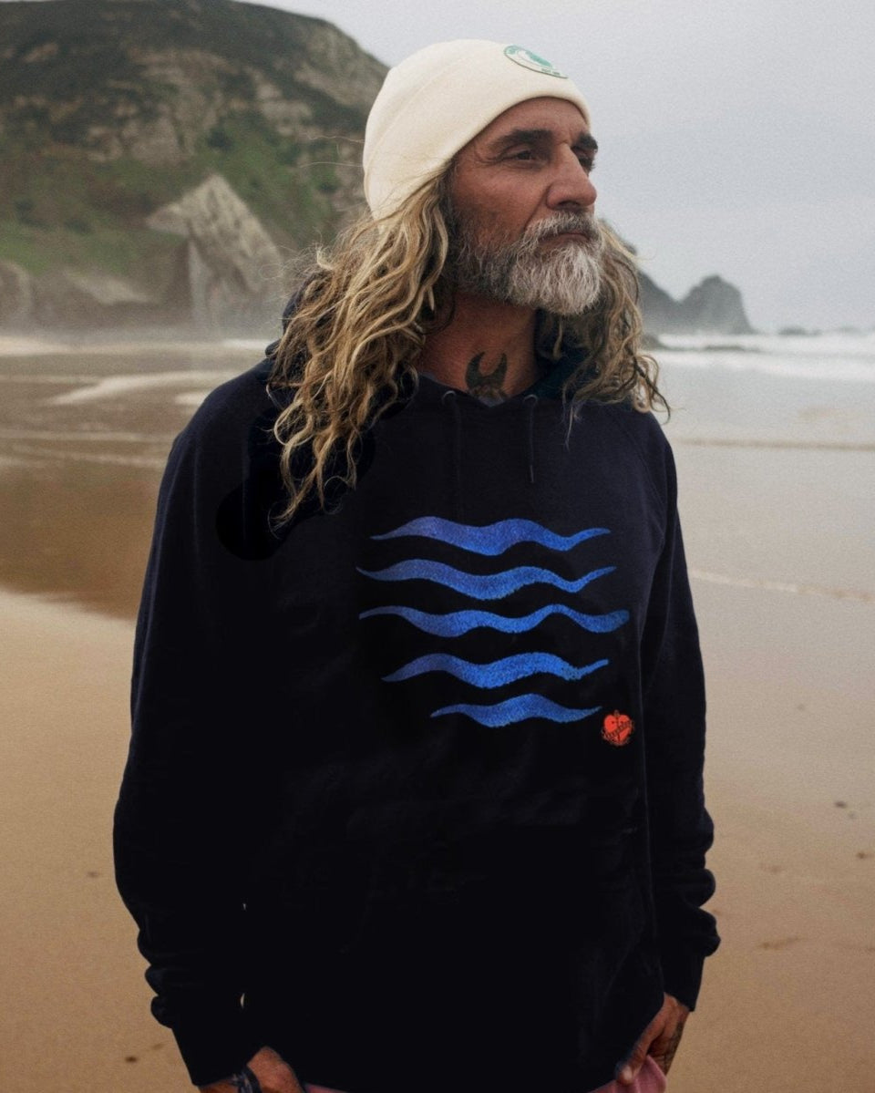 Kapuzenpullover Waves Navy - Ankerherz Verlag