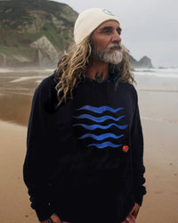 Kapuzenpullover Waves Navy - Ankerherz Verlag
