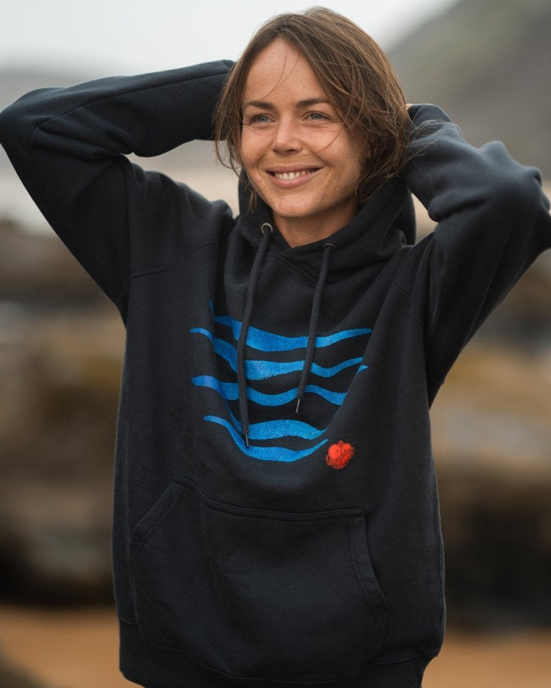 Kapuzenpullover Waves Navy - Ankerherz Verlag