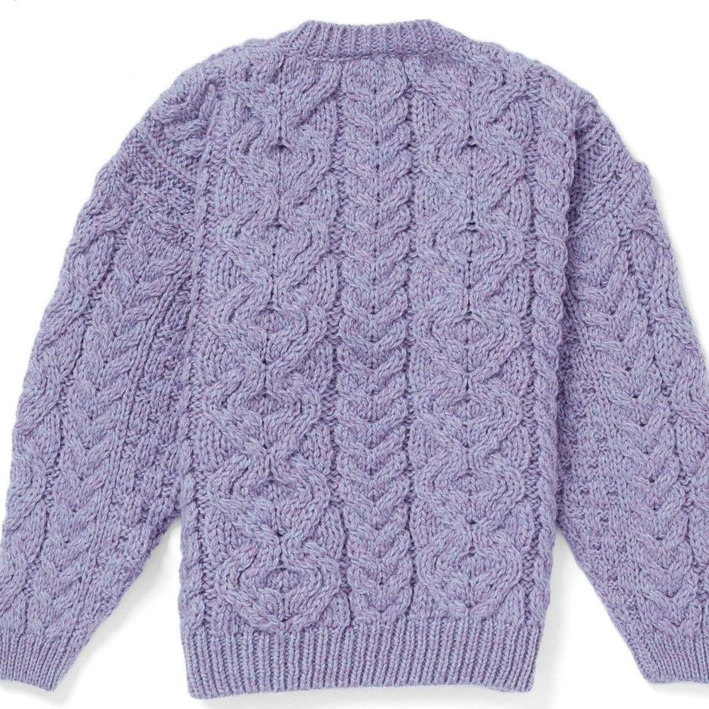 Kinder Aran Strickjacke Lavendel kinder-aran-strickjacke-lavendel