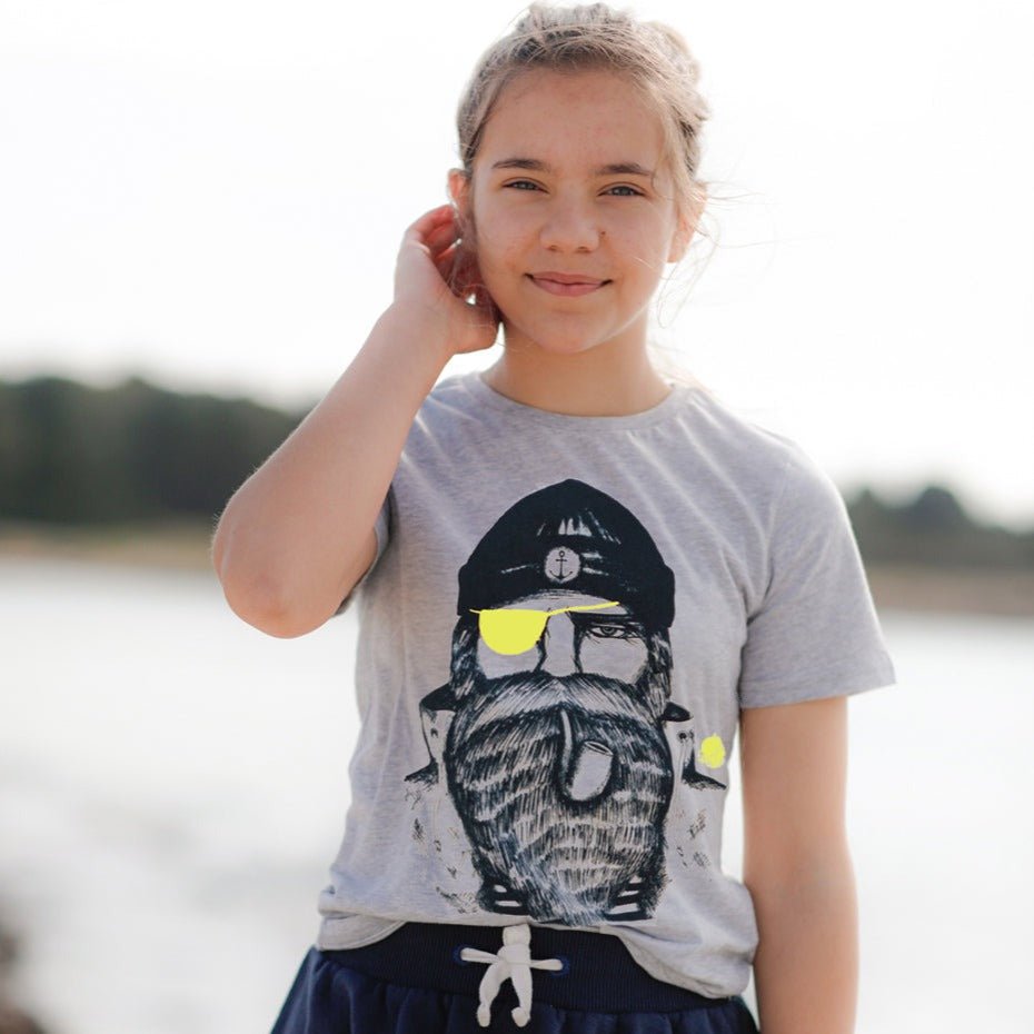 Kinder T - Shirt Seemann grau - Ankerherz Verlag