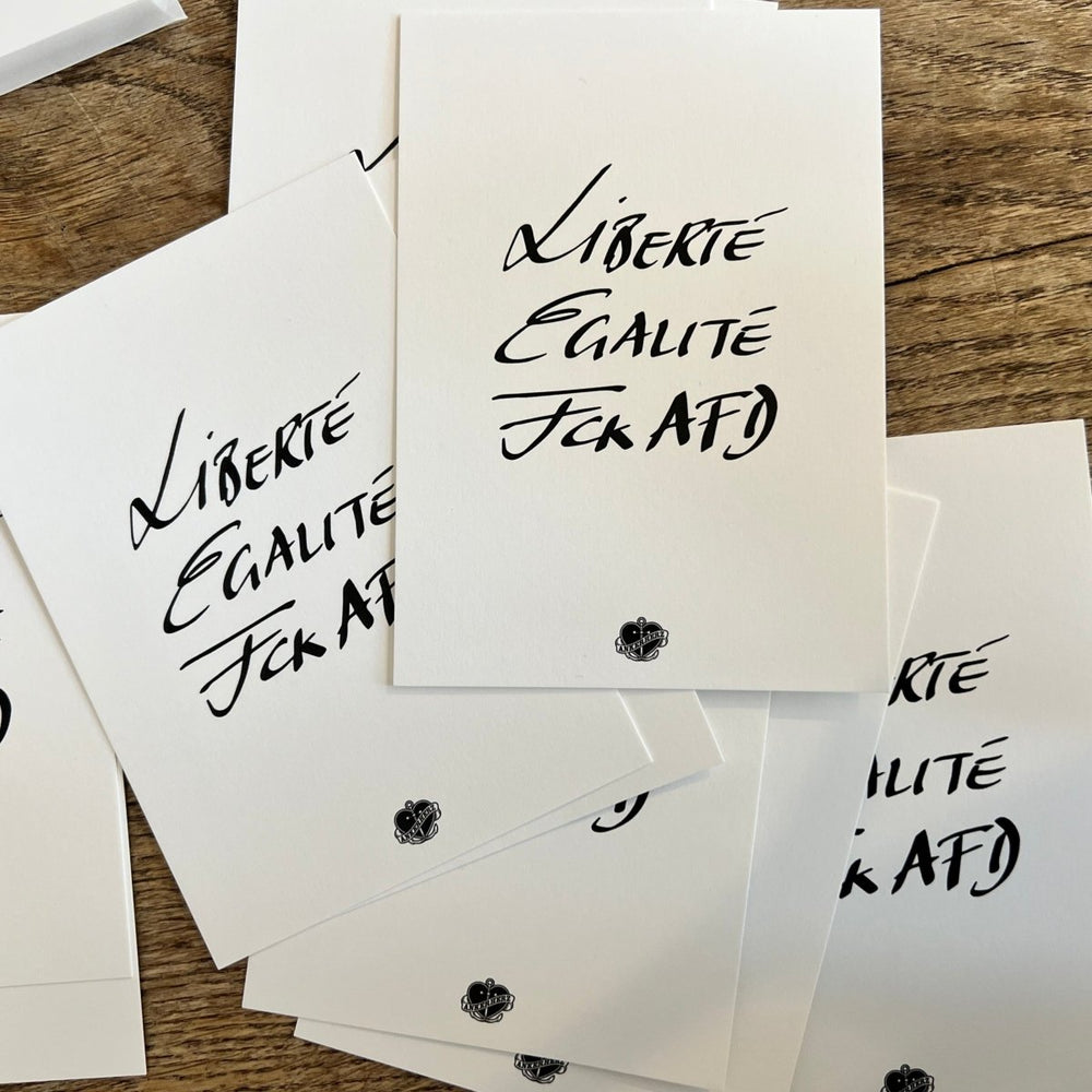 Postkarte Liberté, Egaltité, FCK AFD - Ankerherz Verlag