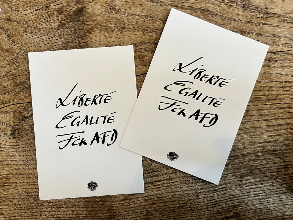 Postkarte Liberté, Egaltité, FCK AFD - Ankerherz Verlag