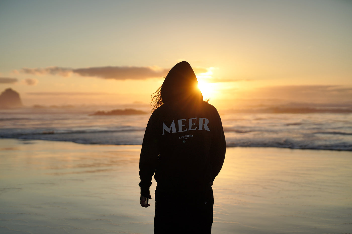 Kapuzenjacke MEER schwarz | ankerherz.de