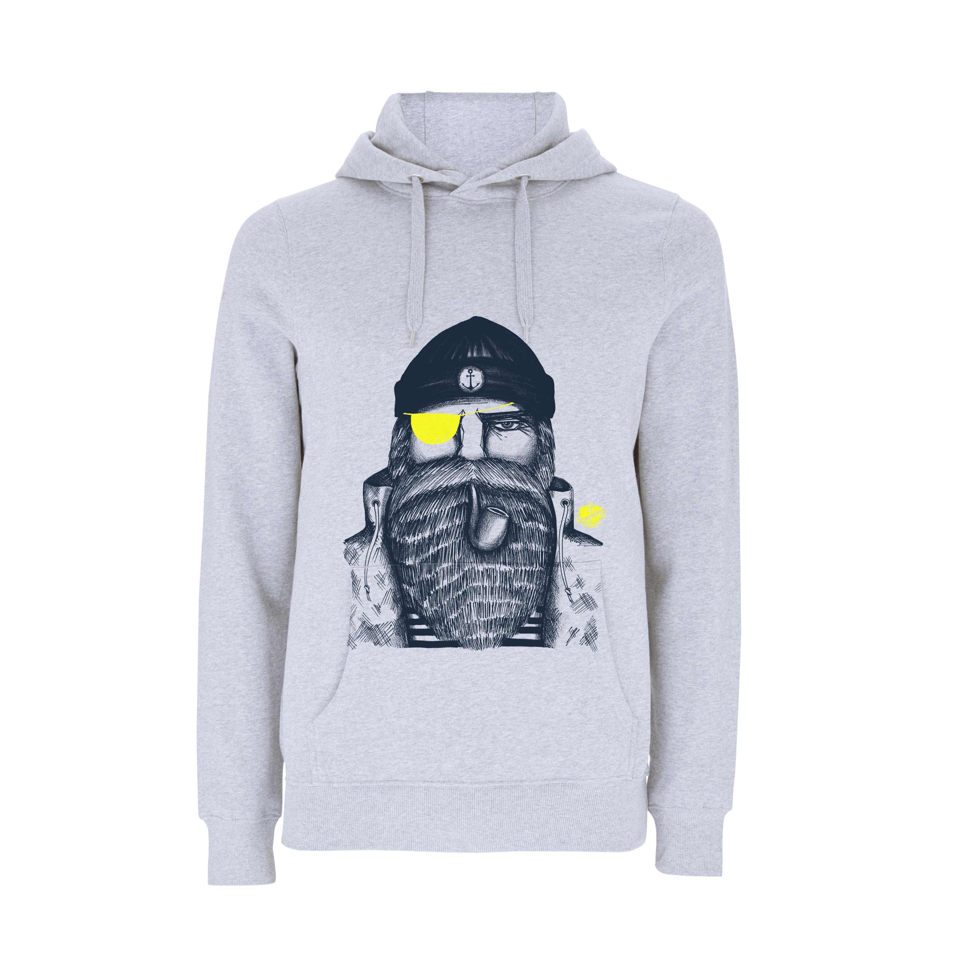 Kinder-Kapuzenpullover "Seemann" (grau) | ankerherz.de