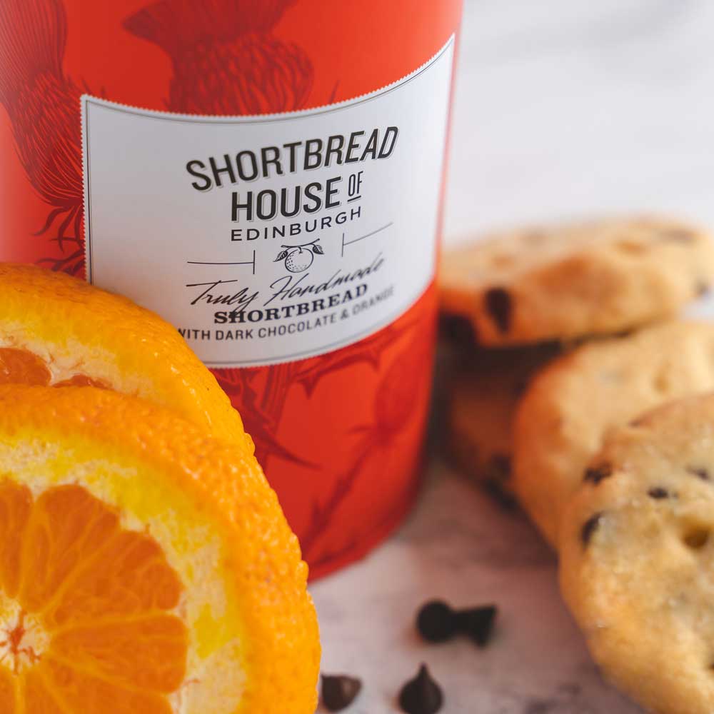 Shortbread Biscuit Tin - Dunkle Schokolade Orange | ankerherz.de