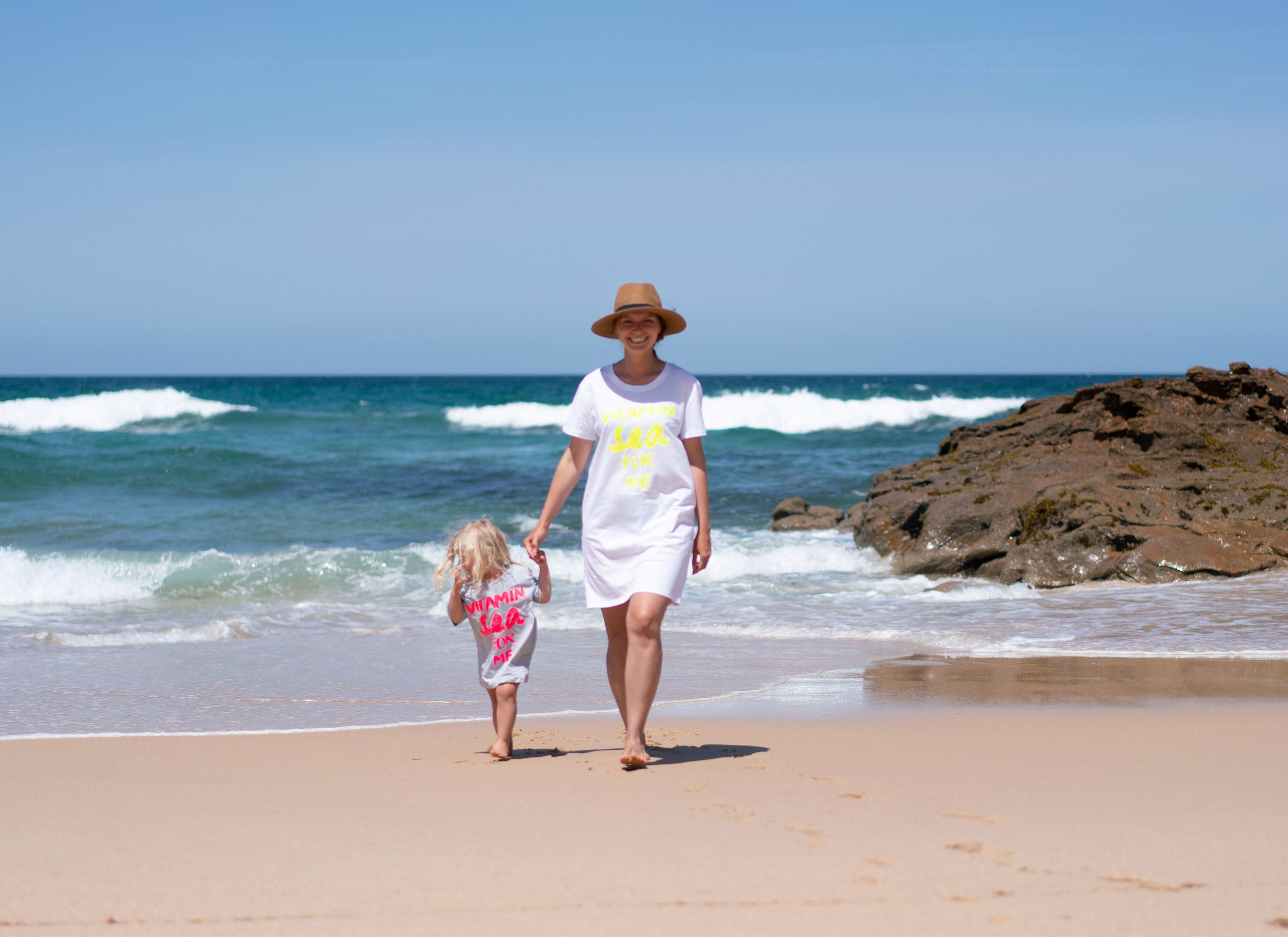 Strandkleid Vitamin Sea for me weiß neon-gelb | ankerherz.de