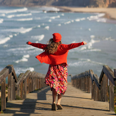 Strickjacke aus Irland in Bojenrot | ankerherz.de