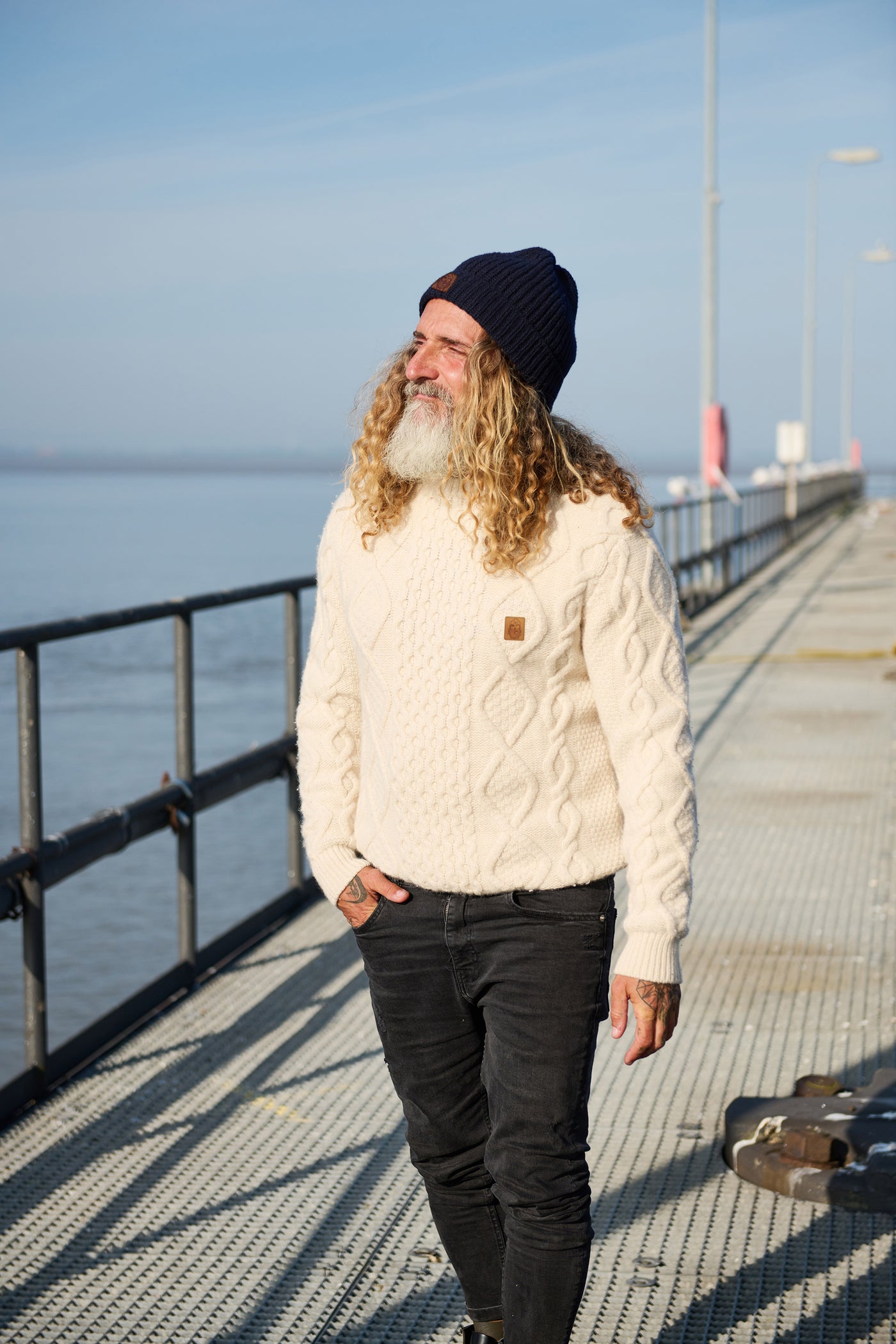 Strickpullover Zopfmuster Cremeweiß | ankerherz.de