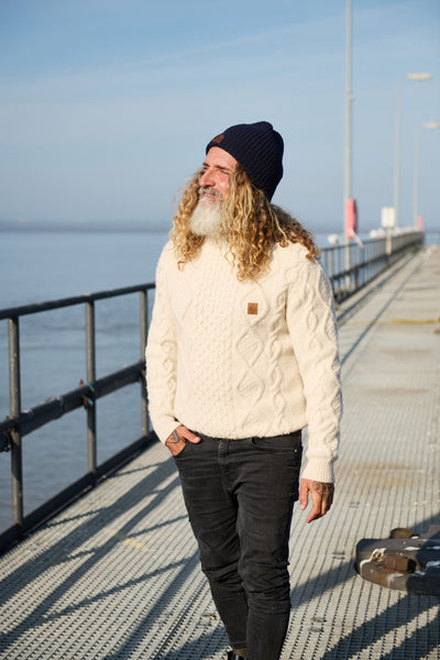 Strickpullover Zopfmuster Cremeweiß | ankerherz.de
