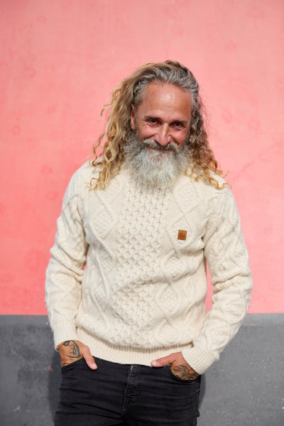 Strickpullover Zopfmuster Cremeweiß | ankerherz.de