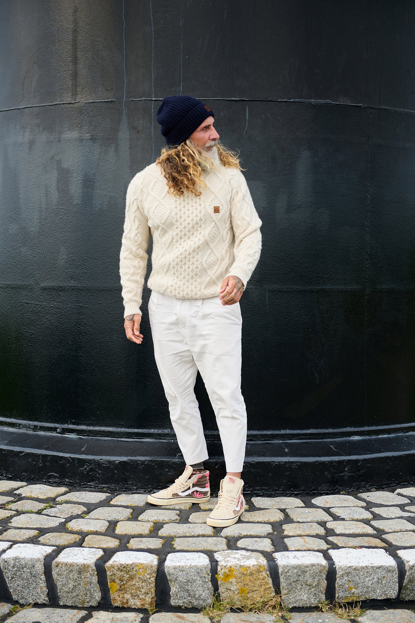 Strickpullover Zopfmuster Cremeweiß | ankerherz.de