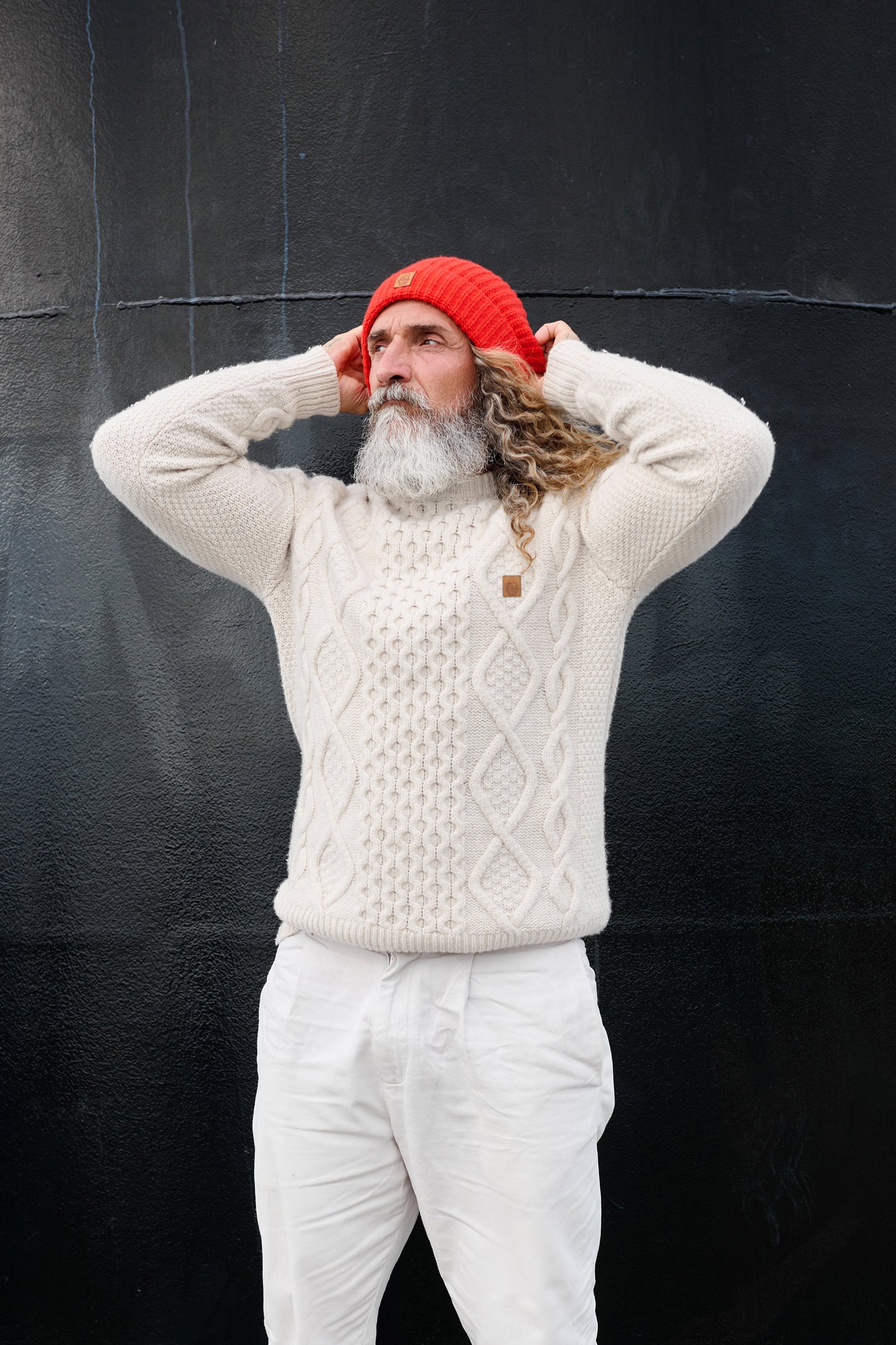 Strickpullover Zopfmuster Cremeweiß | ankerherz.de