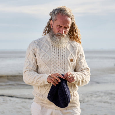 Strickpullover Zopfmuster Cremeweiß | ankerherz.de