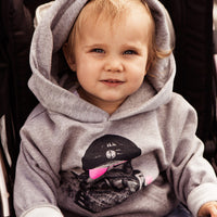 Kinder-Kapuzenpullover "Seemann" (grau) | ankerherz.de