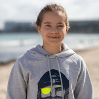 Kinder-Kapuzenpullover "Seemann" (grau) | ankerherz.de